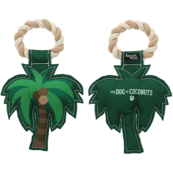 pavilion gift company Coconuts 10" Canvas Dog Toy on Rope