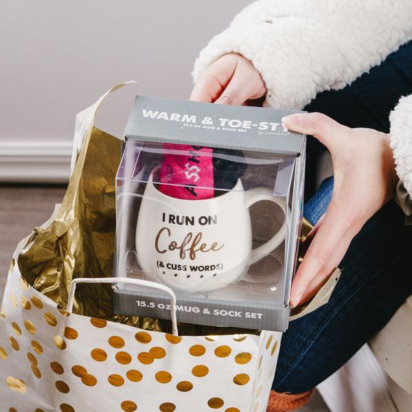 Pavilion Gift Company Coffee 15.5 Oz Mug And Sock Set