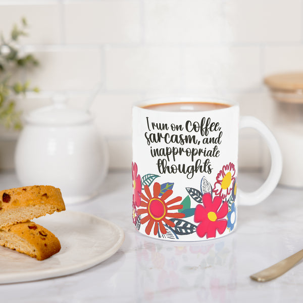 Pavilion Gift Company Coffee & Sarcasm 18 Oz Glass Mug
