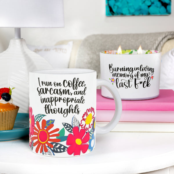 Pavilion Gift Company Coffee & Sarcasm 18 Oz Glass Mug