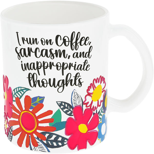 pavilion gift company Coffee & Sarcasm 18 oz Glass Mug