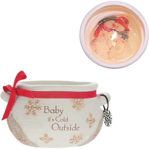 pavilion gift company Cold Outside 9 oz - 100% Soy Wax Reveal Candle Scent: Winter Snow
