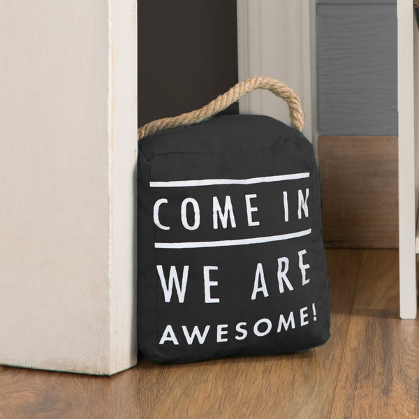 Pavilion Gift Company Come In 5" X 6" Dark Gray Door Stopper