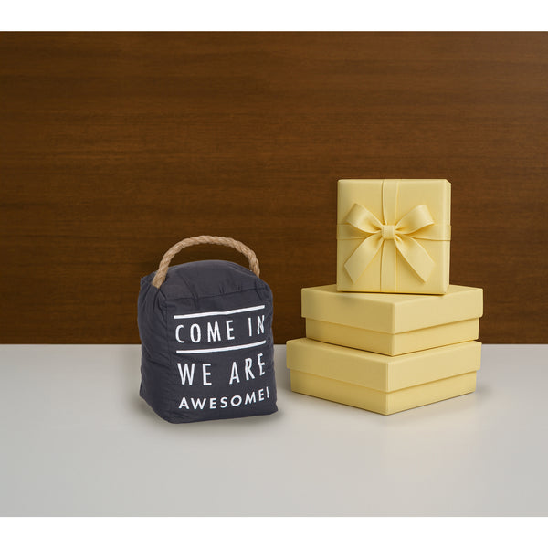 Pavilion Gift Company Come In 5" X 6" Dark Gray Door Stopper