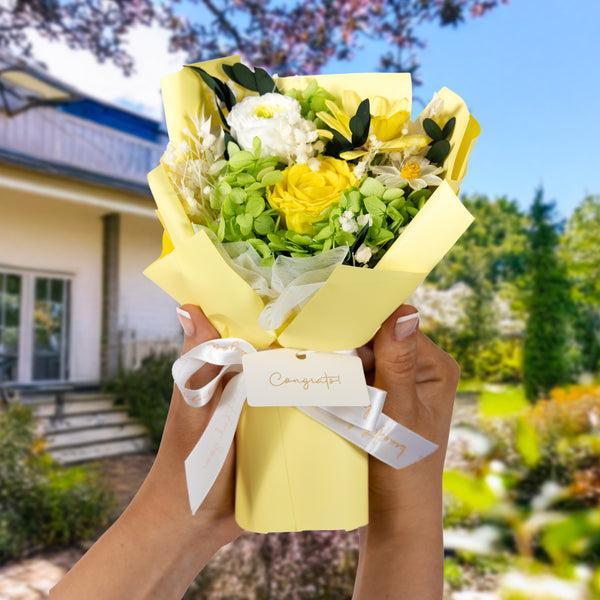 Pavilion Gift Company Congratulations Yellow Preserved Floral Bouquet