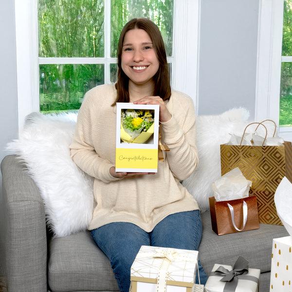 Pavilion Gift Company Congratulations Yellow Preserved Floral Bouquet