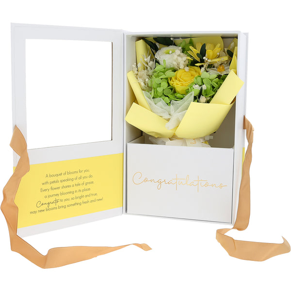 pavilion gift company Congratulations Yellow Preserved Floral Bouquet