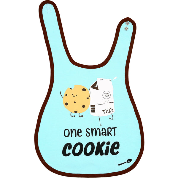 Pavilion Gift Company Cookies And Milk Light Blue Reversible Bib 6 Months - 3 Years