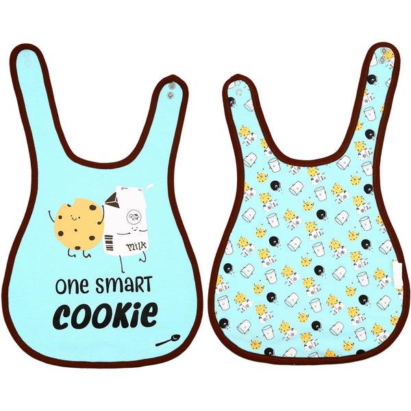 pavilion gift company Cookies and Milk Light Blue Reversible Bib 6 Months - 3 Years