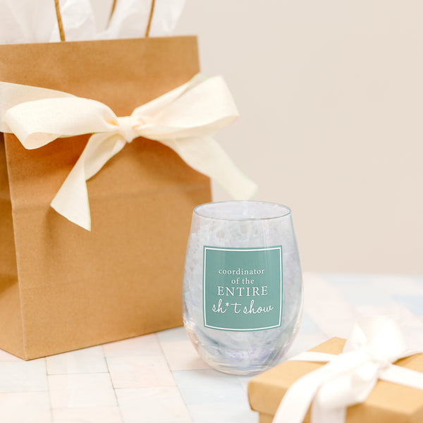 Pavilion Gift Company Coordinator 18 Oz Stemless Wine Glass