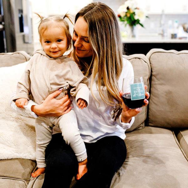 Pavilion Gift Company Coordinator 18 Oz Stemless Wine Glass