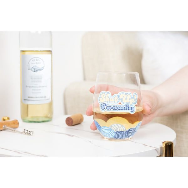 Pavilion Gift Company Counting 18 Oz Stemless Wine Glass