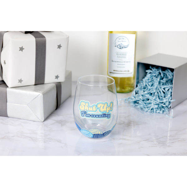 Pavilion Gift Company Counting 18 Oz Stemless Wine Glass