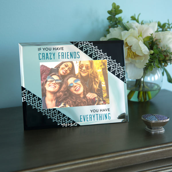 Pavilion Gift Company Crazy Friends 9" X 7" Mirror Frame (Holds 6" X 4" Photo)