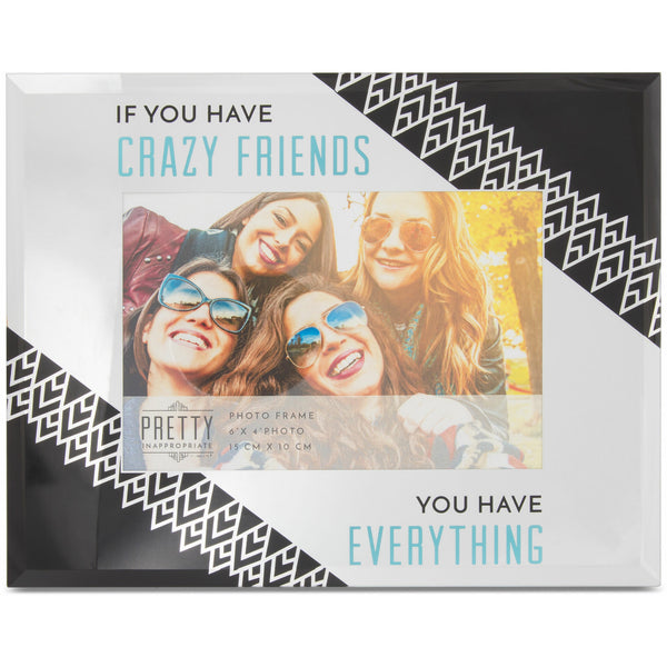 pavilion gift company Crazy Friends 9" x 7" Mirror Frame (Holds 6" x 4" Photo)