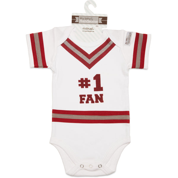 Pavilion Gift Company Crimson & Gray 0-6 Months Infant Onesie
