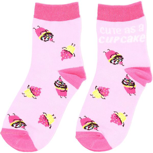pavilion gift company Cupcakes S/M Youth Cotton Blend Crew Socks