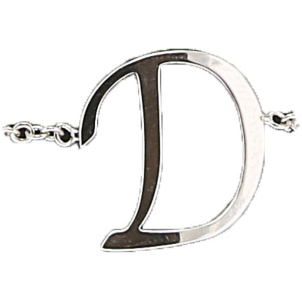 pavilion gift company D Adjustable Rhodium Plated Monogram Ring