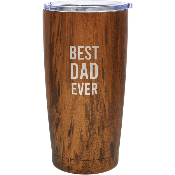pavilion gift company Dad 20 oz Wood Finish Stainless Steel Travel Tumbler