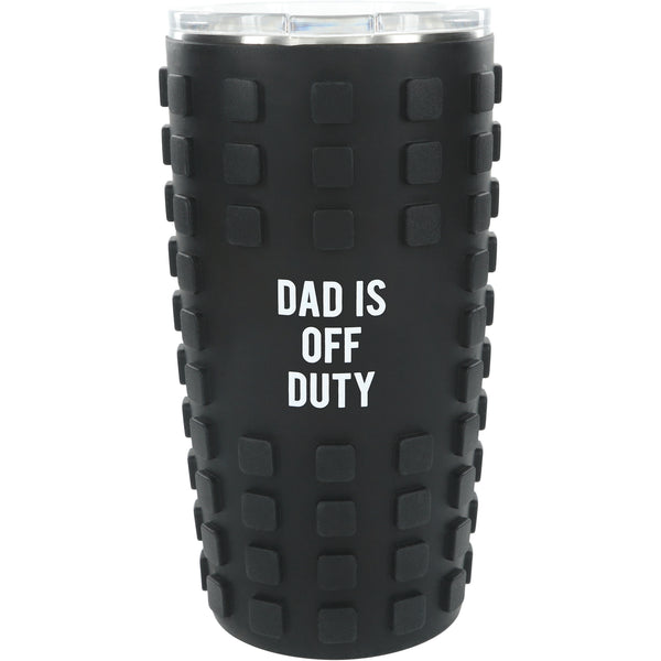 Pavilion Gift Company Dad Off Duty 20 Oz Travel Tumbler With 3D Silicone Wrap