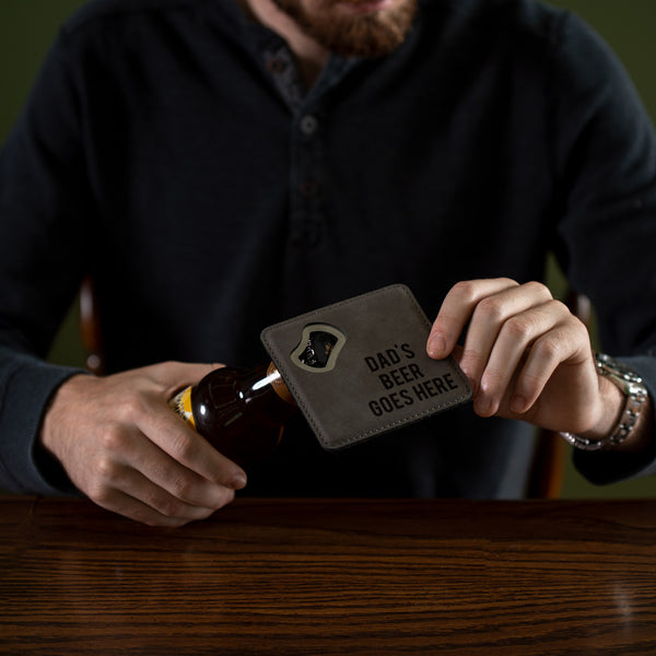 Pavilion Gift Company Dad's Beer 4" X 4" Bottle Opener Coaster