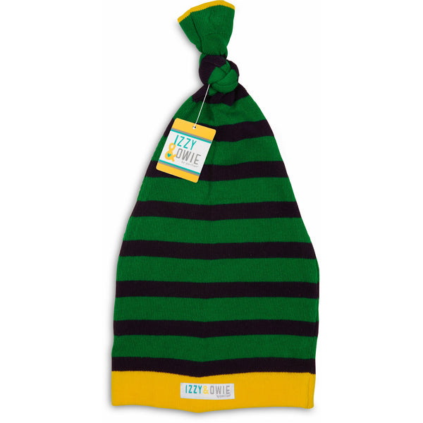 Pavilion Gift Company Dark Green And Navy Stripe 0-12 Month Baby Hat