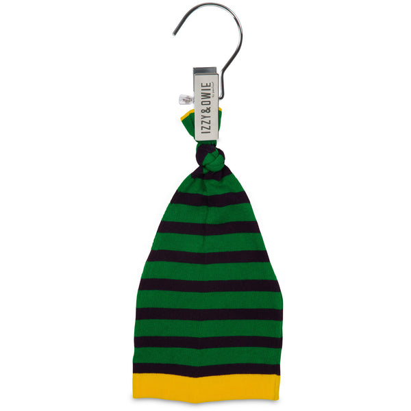 Pavilion Gift Company Dark Green And Navy Stripe 0-12 Month Baby Hat