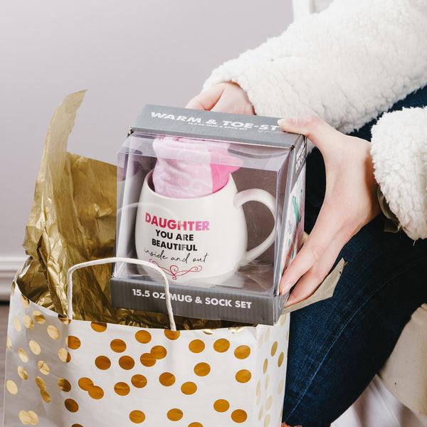 Pavilion Gift Company Daughter 15.5 Oz Mug And Sock Set