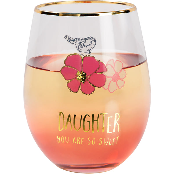 pavilion gift company Daughter 18 oz Stemless Wine Glass