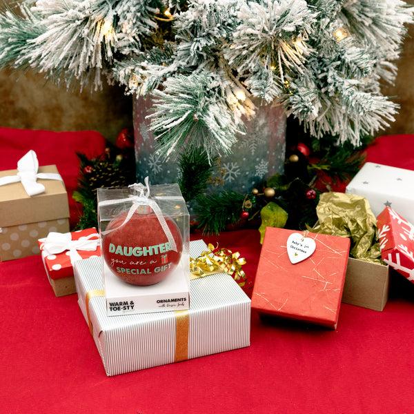 Pavilion Gift Company Daughter 4" Ornament With Unisex Holiday Socks