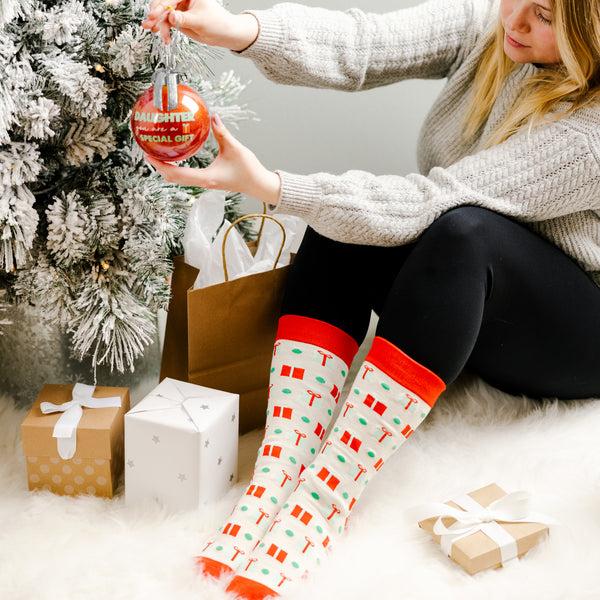 Pavilion Gift Company Daughter 4" Ornament With Unisex Holiday Socks