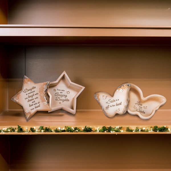 Pavilion Gift Company Daughter 4" X 3.75" Star Keepsake Box