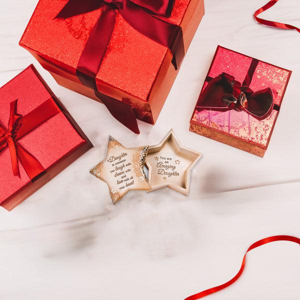 Pavilion Gift Company Daughter 4" X 3.75" Star Keepsake Box