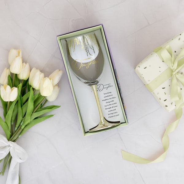 Pavilion Gift Company Daughter Gift Boxed 19 Oz Crystal Wine Glass