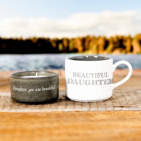 Pavilion Gift Company Daughter Stacking Mug And Candle Set 100% Soy Wax Scent: Tranquility