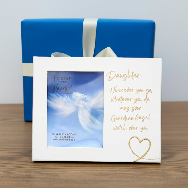 Pavilion Gift Company Daugther Guardian Angel Visor Memorial Photo Frame (Holds 4" X 6" Photo)