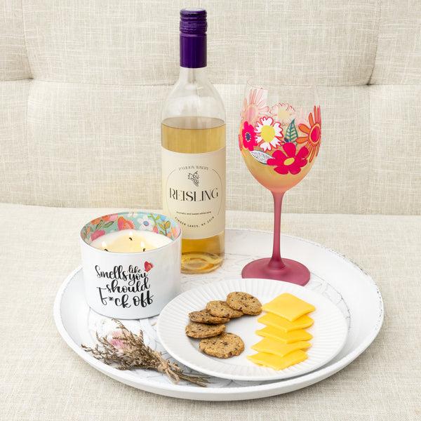 Pavilion Gift Company Day Drink Gift Boxed 18 Oz Wine Glass