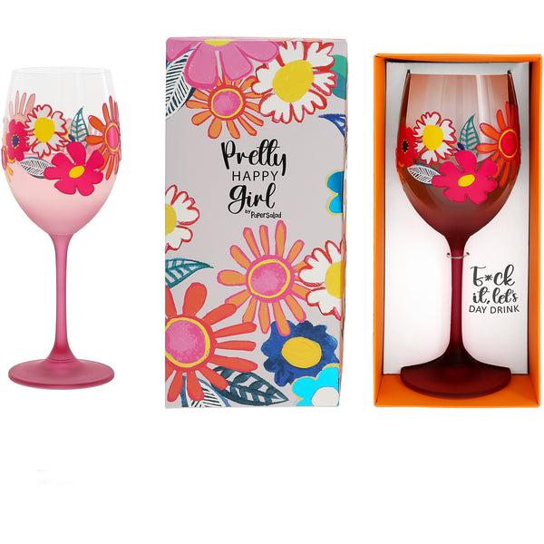 pavilion gift company Day Drink Gift Boxed 18 oz Wine Glass