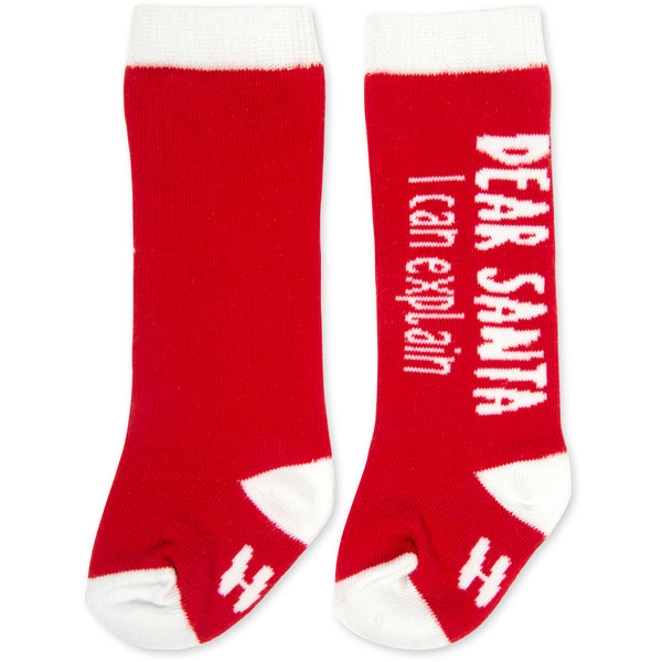 pavilion gift company Dear Santa 0-12 Months Baby Knee Highs