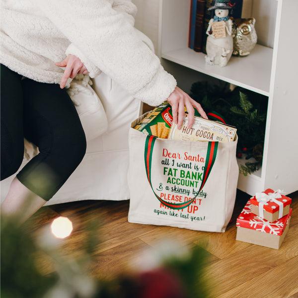 Pavilion Gift Company Dear Santa 100% Cotton Twill Gift Bag