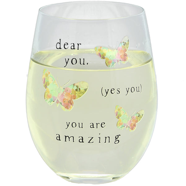 pavilion gift company Dear You 18 oz Stemless Wine Glass