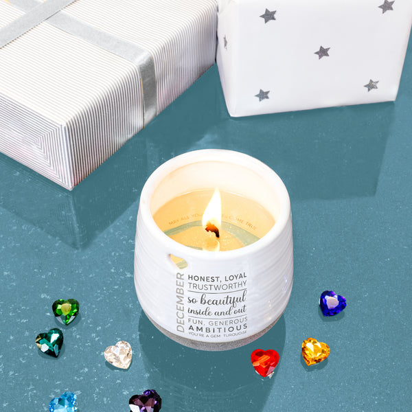 Pavilion Gift Company December 11 Oz - 100% Soy Wax Reveal Candle With Birthstone Scent: Tranquility