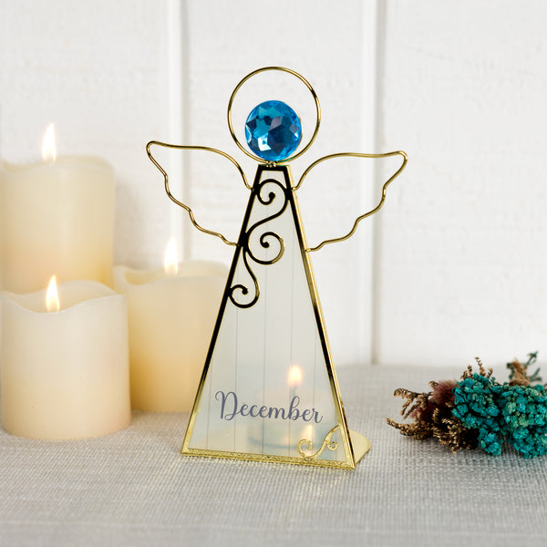 Pavilion Gift Company December 6.5" Monthly Angel Tea Light Holder