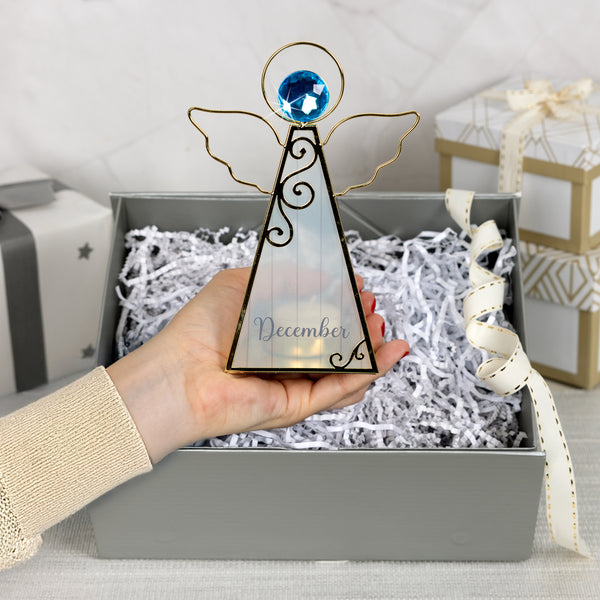 Pavilion Gift Company December 6.5" Monthly Angel Tea Light Holder