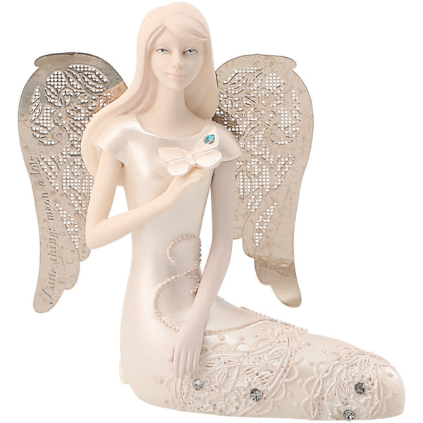 pavilion gift company December Birthstone Angel 3.5" December Angel with Blue Topaz Butterfly