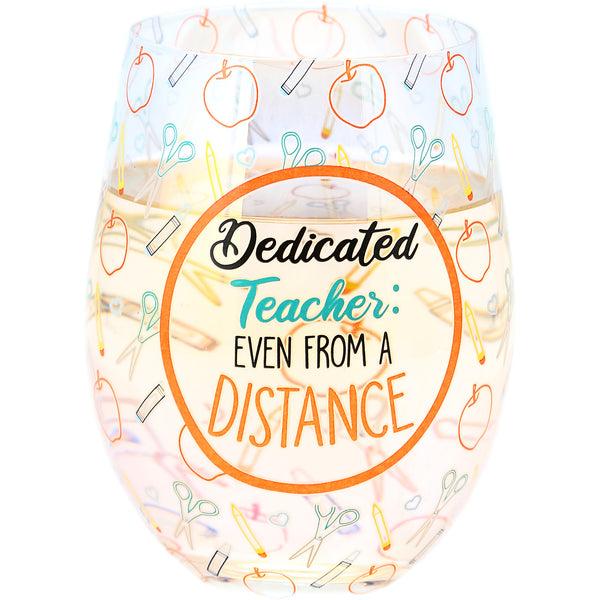 pavilion gift company Dedicated Teacher 18 oz Stemless Wine Glass