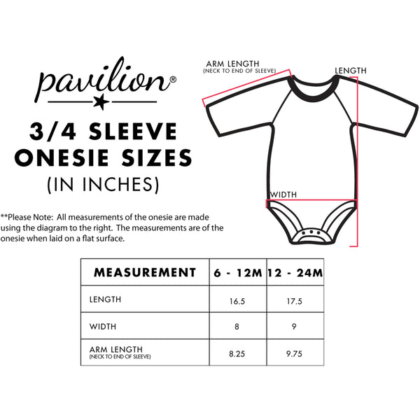 Pavilion Gift Company Deer 12-24 Months 3/4 Length Sleeve Onesie