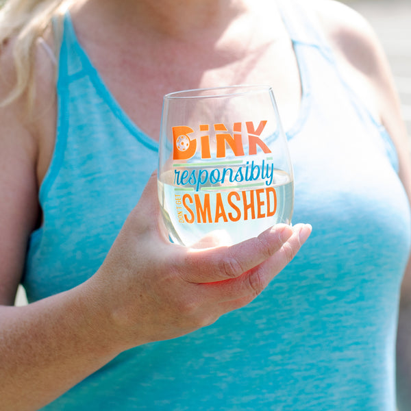 Pavilion Gift Company Dink Responsibly 18 Oz Stemless Wine Glass
