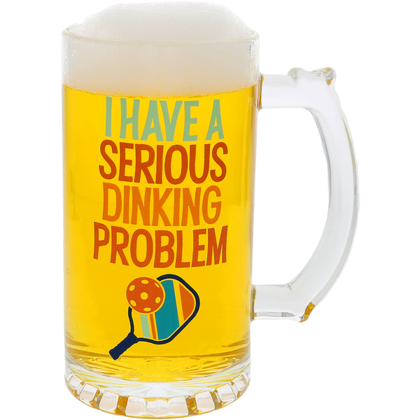 pavilion gift company Dinking Problem 16 oz Glass Stein