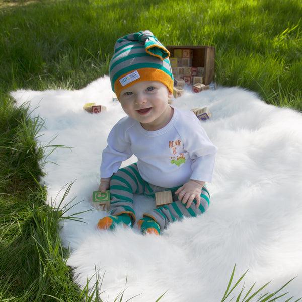 Pavilion Gift Company Dino 0-6 Months 3/4 Length Sleeve Onesie